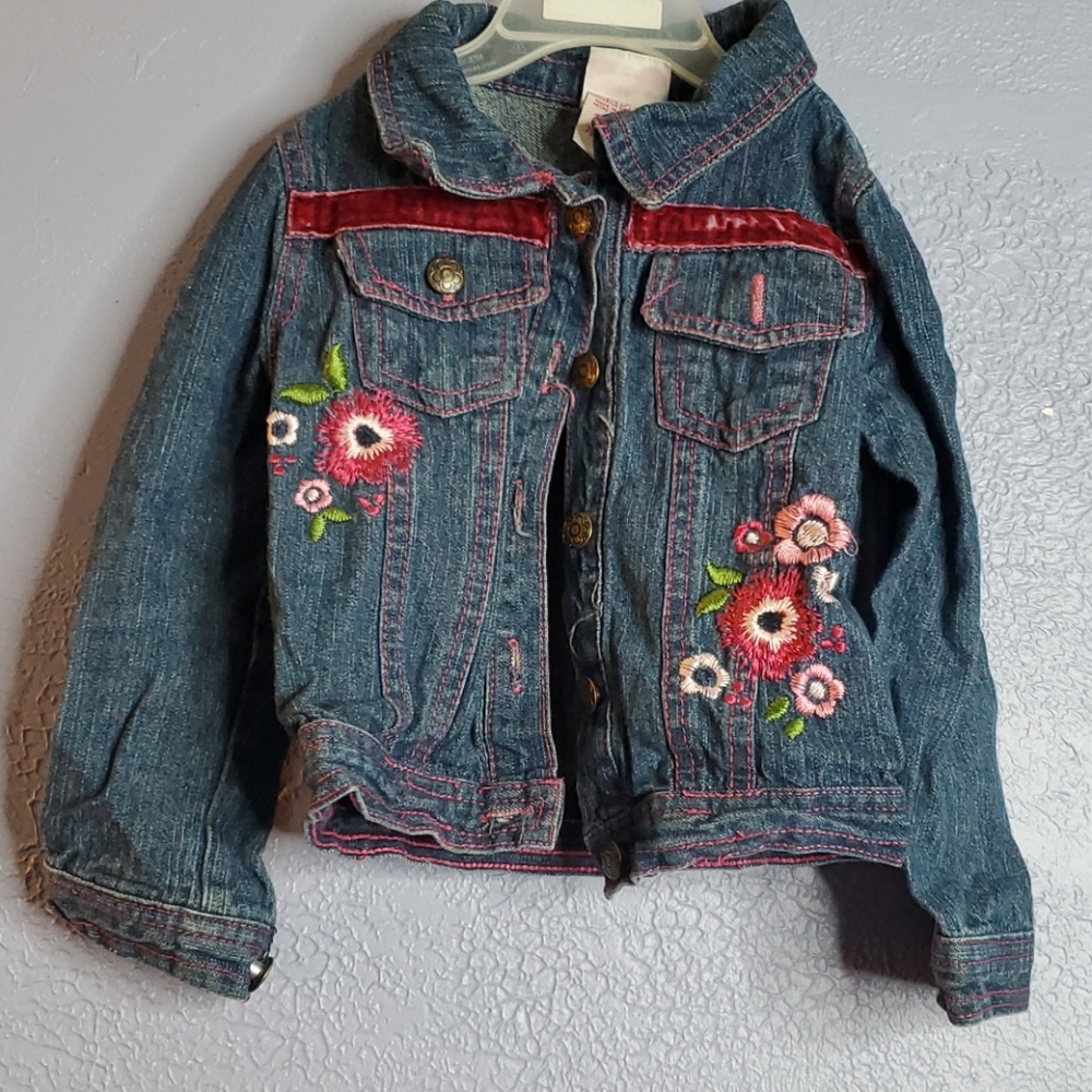 Girls Jean Nanette embroidered jacket